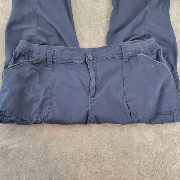 Style Co Womens Pants 20W Plus Capri Cargo Blue Zip Fly Tied Hems BLU198E - Picture 3 of 9